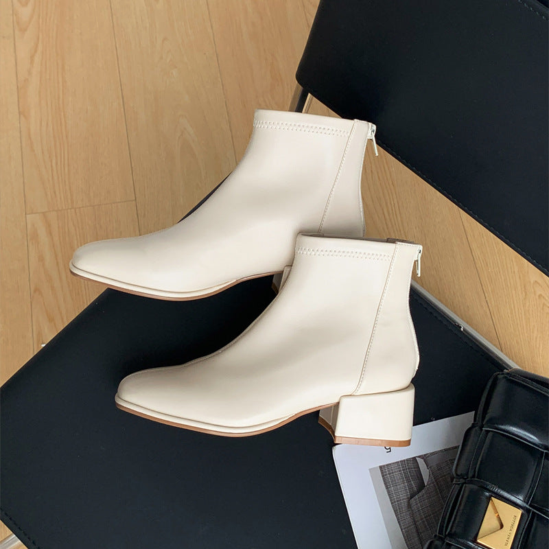 Women's French Slimming Ankle Martin Retro Easy Boots