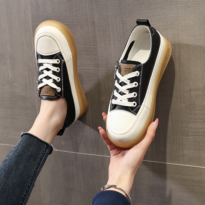 Women's White Jelly Bottom Board Spring Transparent Casual Shoes
