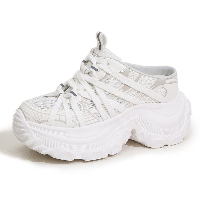 Women's Dad Summer Breathable Mesh Height Increasing Insole Toe Box Sandals
