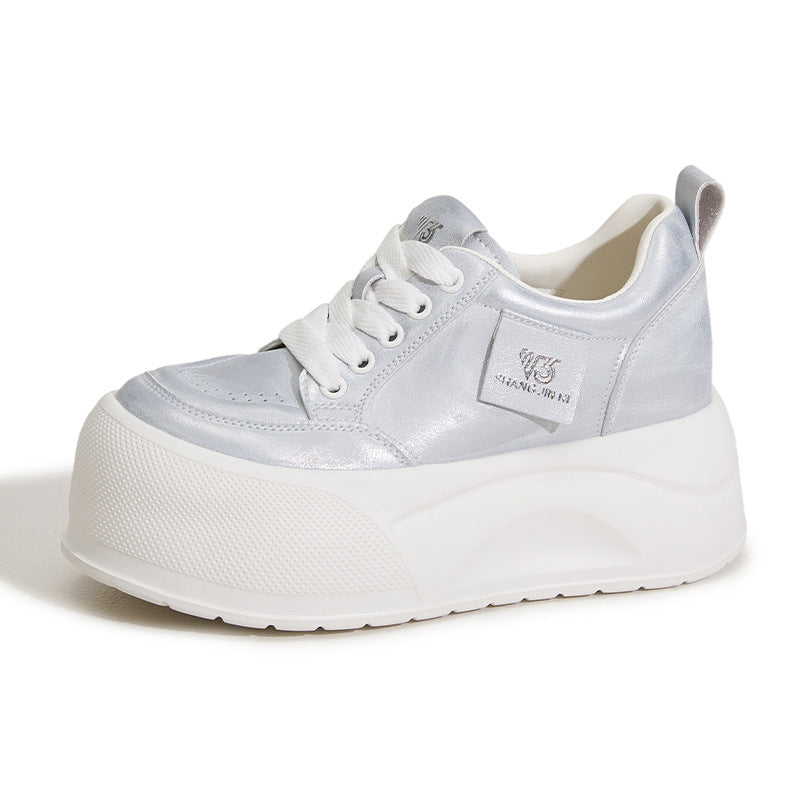 Women's & Men's Platform White Summer Korean Vintage Skateboard Fashion Height Men's Shoes