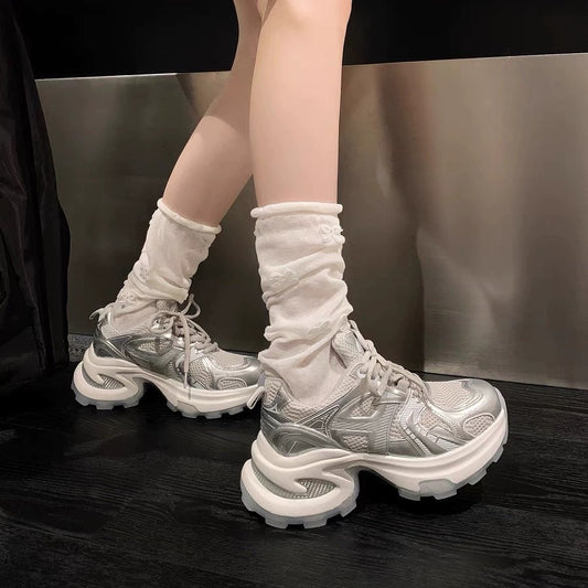 Women's Sier Thick Bottom Heightened Daddy Mesh Breathable Sneakers