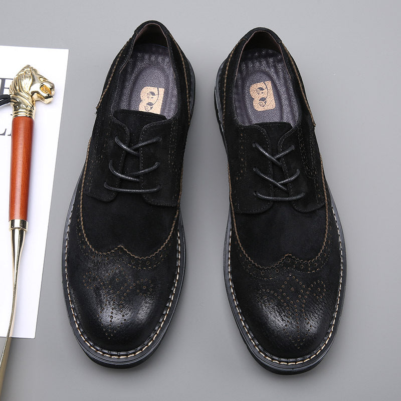 Men's Business Formal Wear Korean British Retro Pointed Leather Shoes