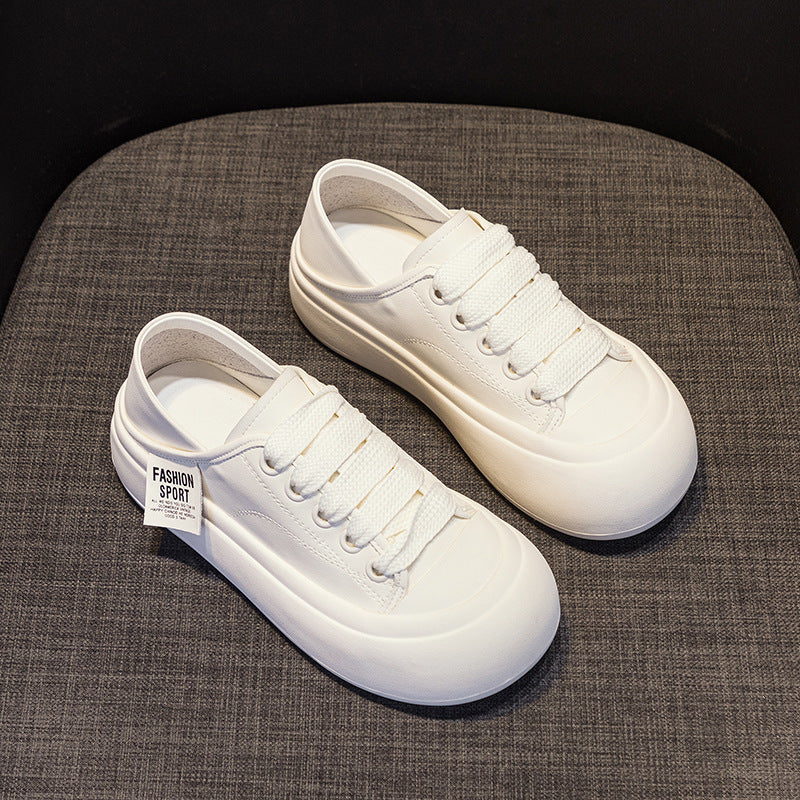 Women's Bread Summer Sports Versatile Board Round White Women's Casual Shoes