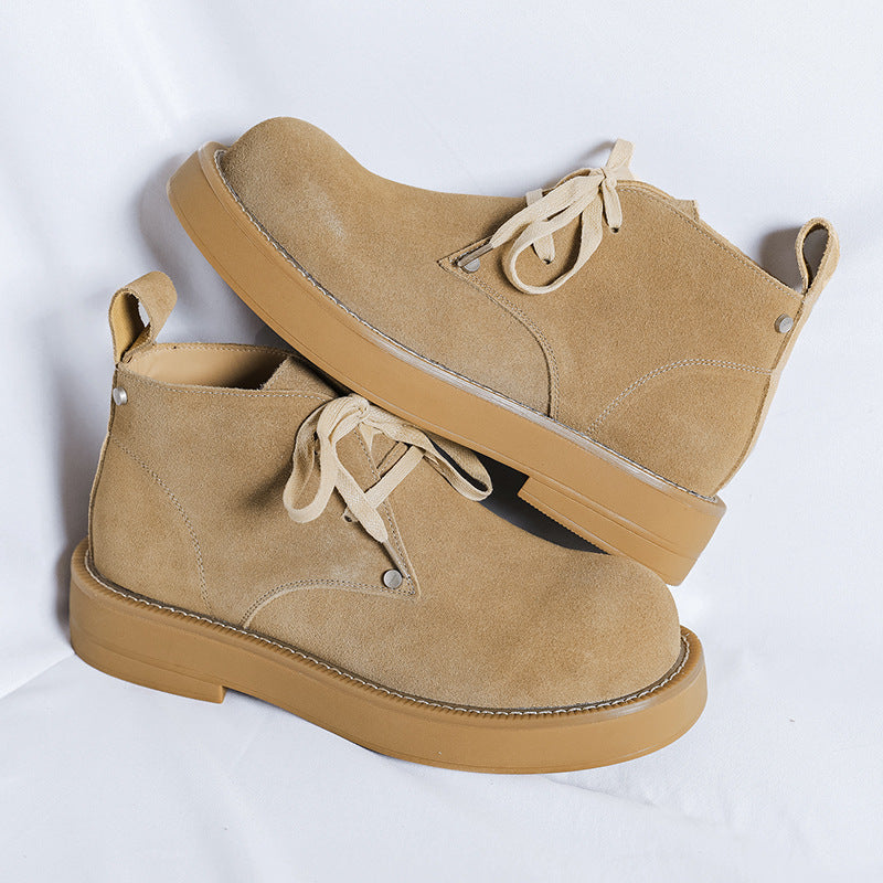 Men's Head Derby Fashionable Round Toe Vintage Martin Boots