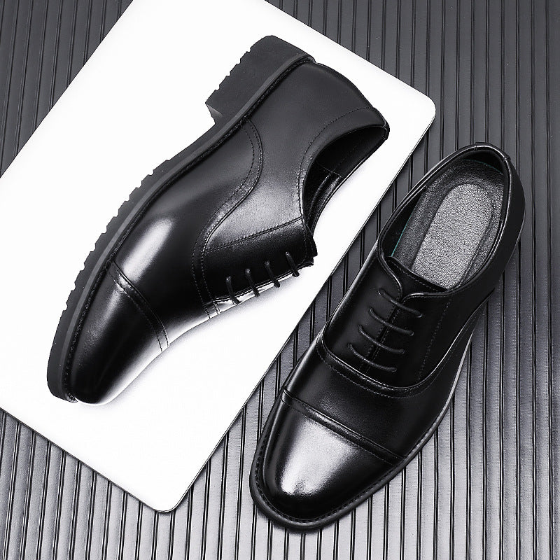 Men's First Layer Cowhide Genuine Black Formal Leather Shoes