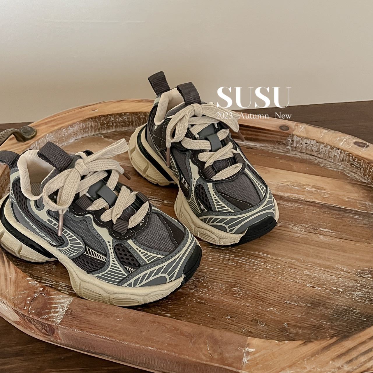 Children's Autumn Running Velcro Fashion Boys Dad Kid's Sneakers