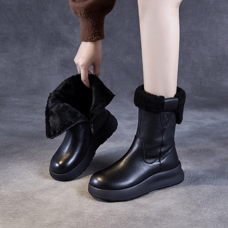 Women's Genuine Thick Bottom Soft Fashion Thickened Snow Boots