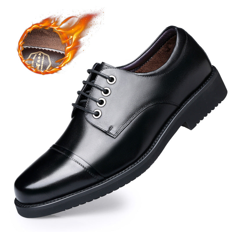 Men's Car Formal Breathable Height Increasing Leisure Three Joint Men's Business Leather Shoes