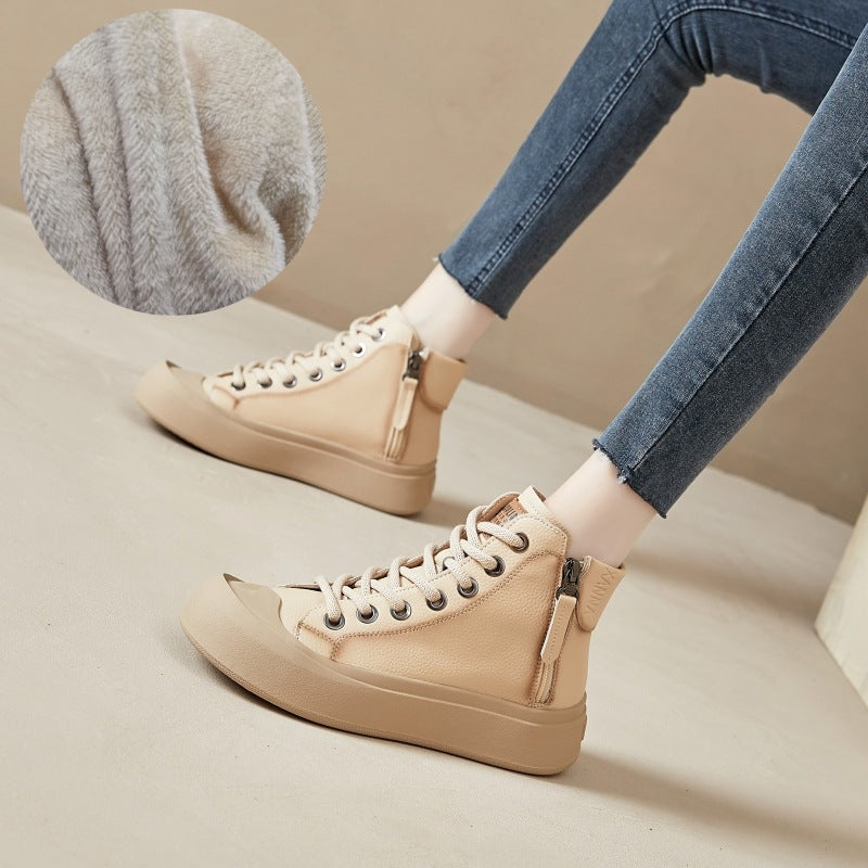 Women's Ankle Genuine Versatile Chelsea British Style Boots