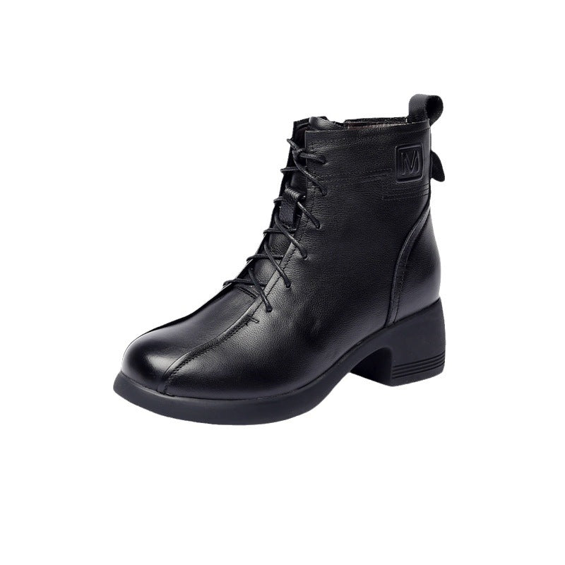 Women's High Warm Retro Round Toe Mom Boots