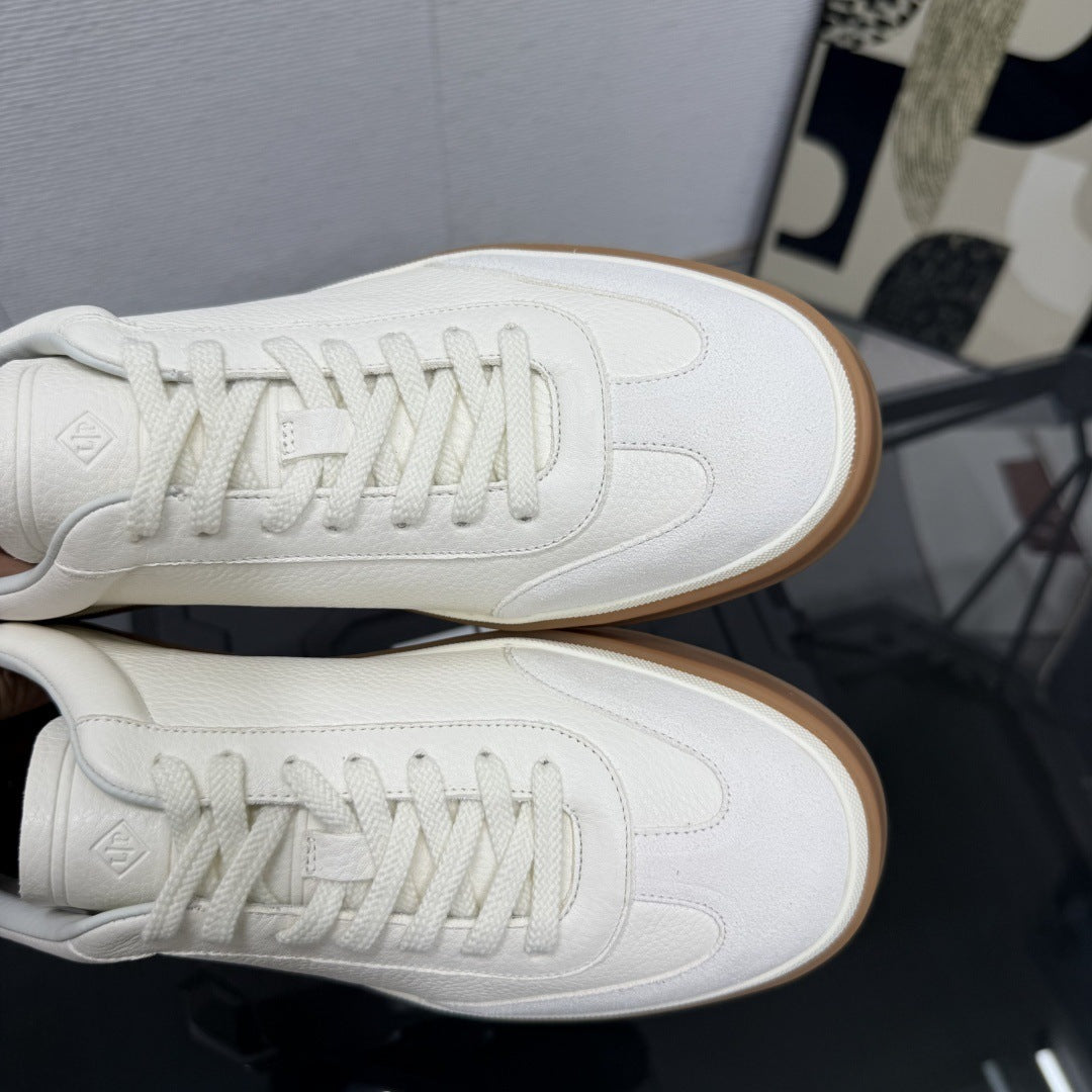 Men's White Sports Skate Color Matching German Training Men's Shoes