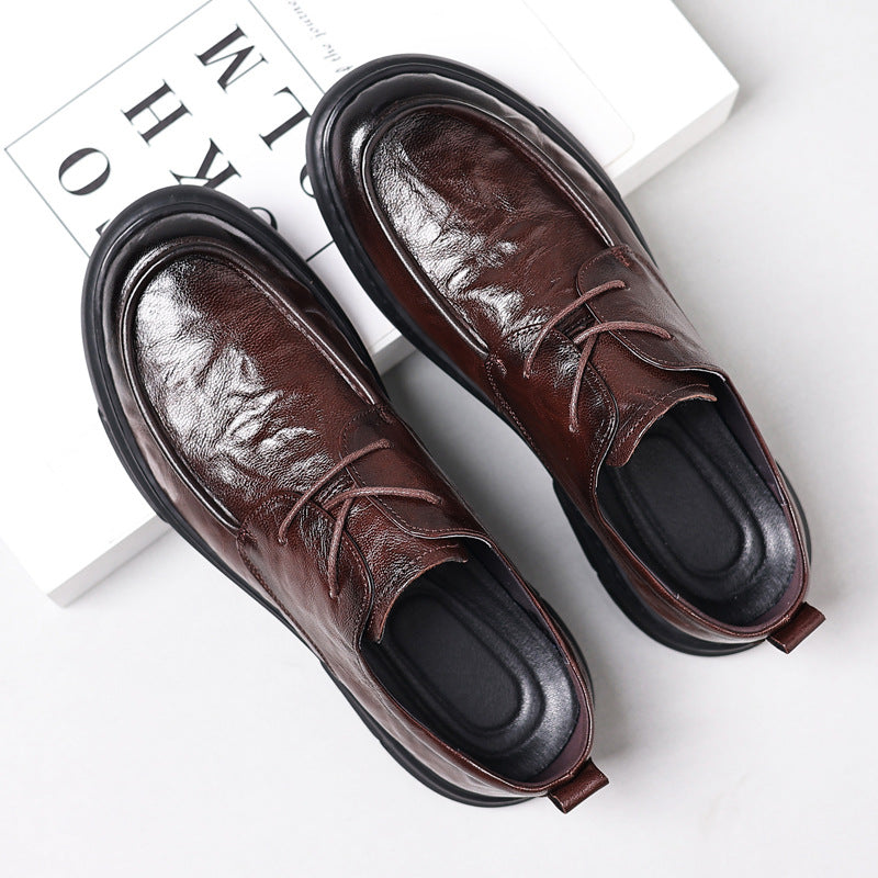 Men's Made Korean Soft Breathable Section Trendy Leather Shoes