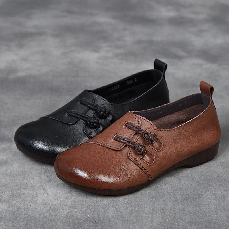 Women's Cowhide Beef Tendon Soft Bottom Mom Flat Women's Shoes
