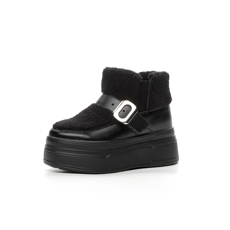 Women's Thick-soled Fur Thick Cotton Warm Height Snow Boots