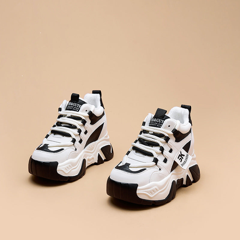 Women's Platform Dad Genuine Height Increasing Fleece-lined Women's Sports Shoes