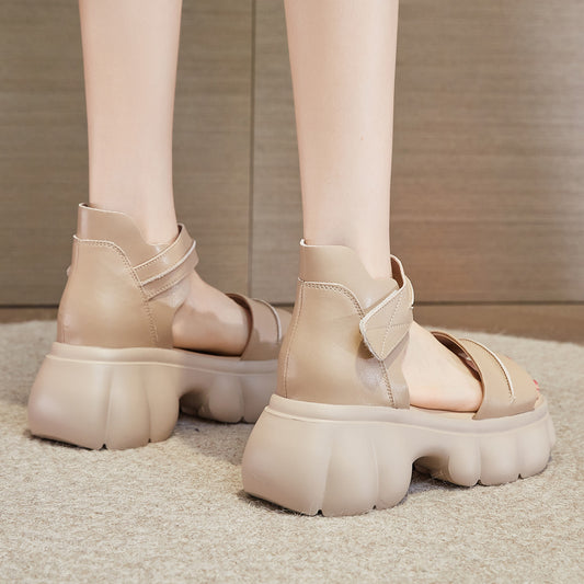 Women's Roman Summer Retro Velcro Platform Muffin Outer Sandals