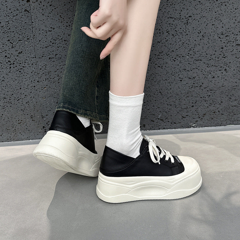 Women's Invisible Height Increasing White Simple Cute Wild Two-way Platform Women's Sports Shoes