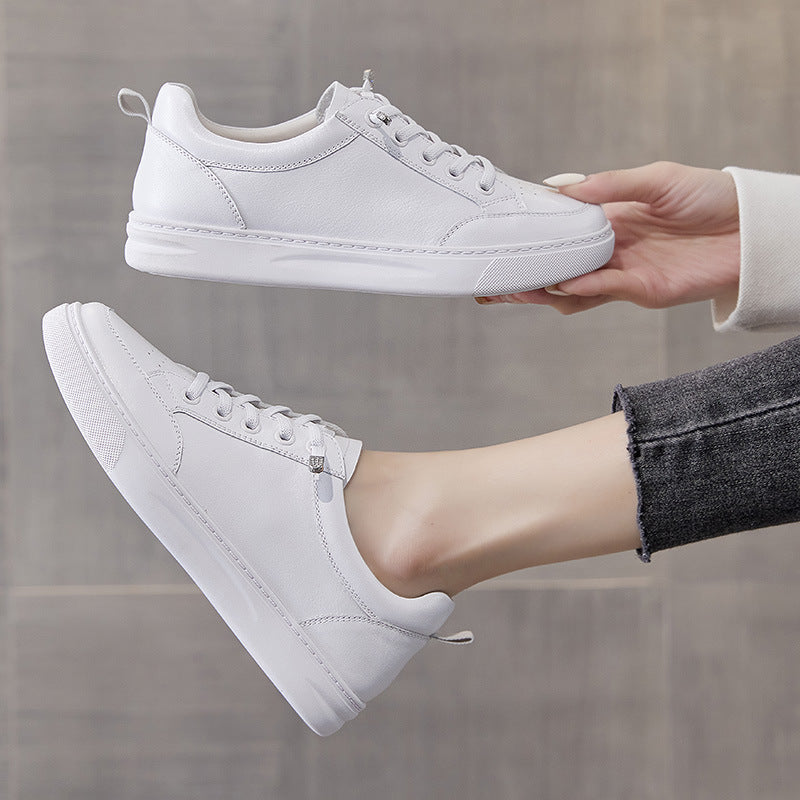 Women's White Spring Sports Board Top Layer Women's Shoes