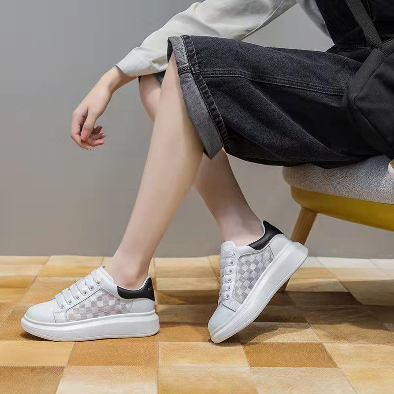 Women's White Summer Breathable Female Tennis Versatile Casual Shoes