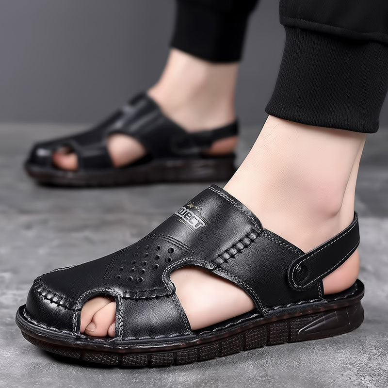 Men's Tendon Soft Bottom Driving Outer Wear Closed Sandals