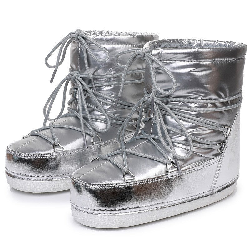 Basic Waterproof Space Short Tube Thickened Snow Boots