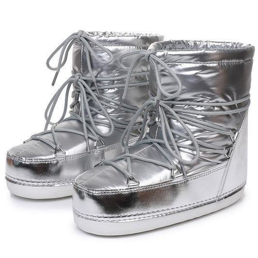 Basic Waterproof Space Short Tube Thickened Snow Boots