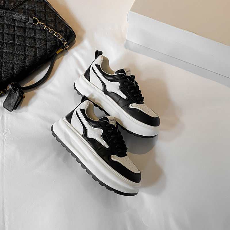 Women's Platform White Spring Round Head Leisure Casual Shoes