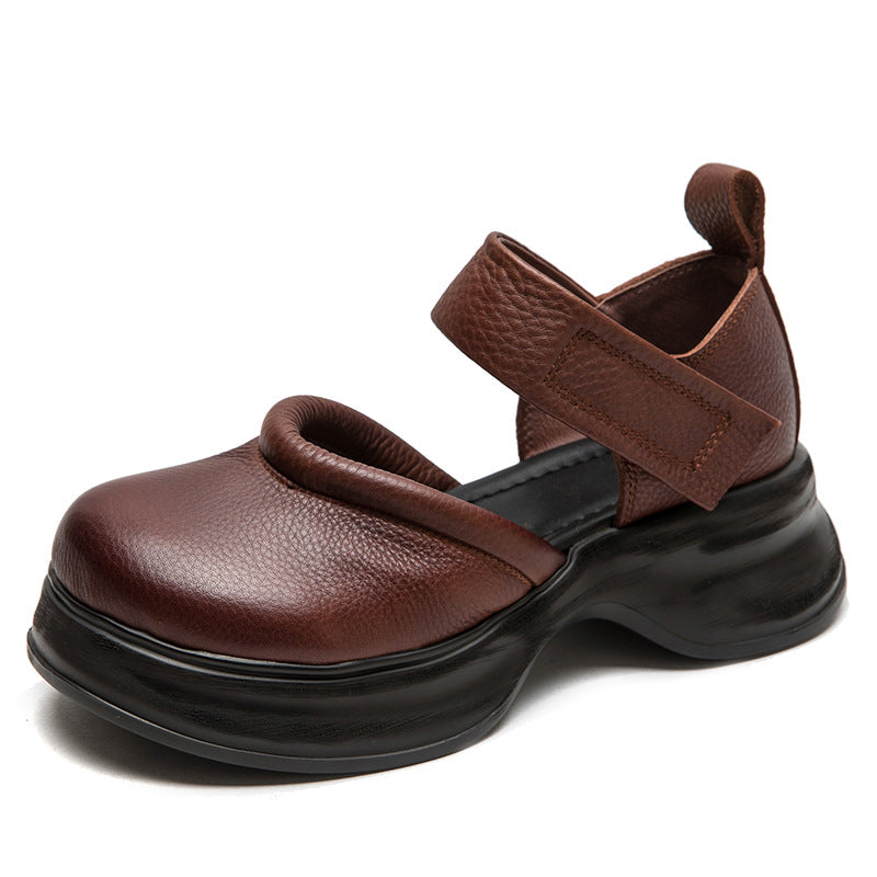Women's & Men's Closed Toe Velcro Artistic Style Thick Men's Shoes