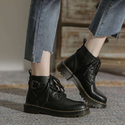Women's Summer Thin Flat Ankle Fleece-lined Short Boots