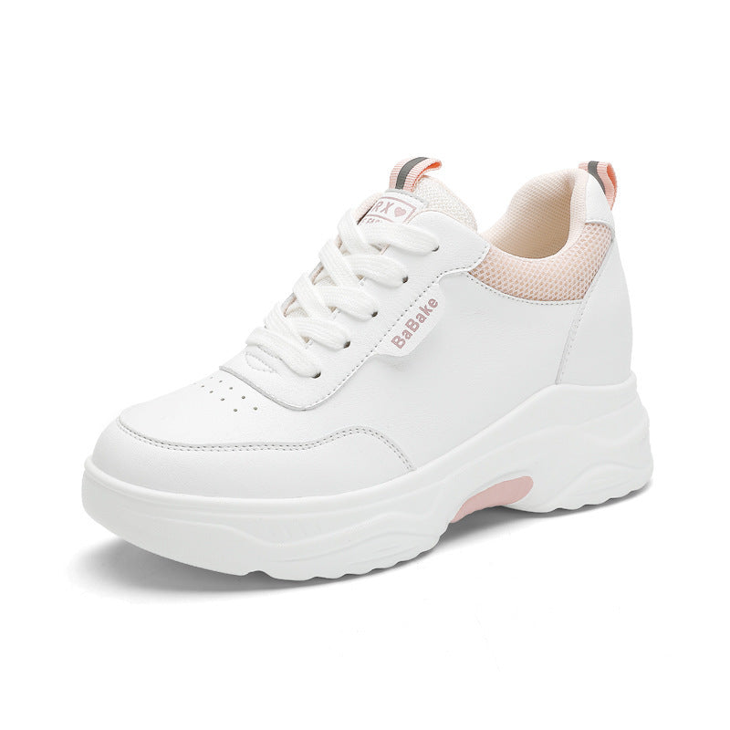 Women's Height Increasing Insole White Genuine Platform Women's Sports Shoes