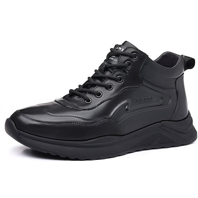 Men's Cotton Winter Genuine Fashion Fleece-lined Thick Men's Shoes