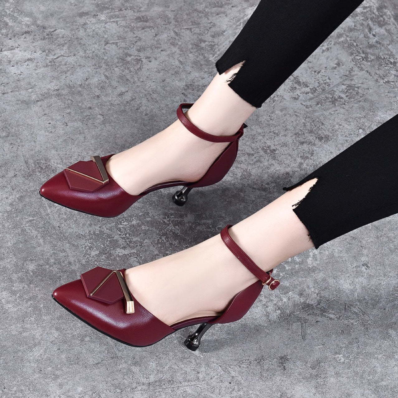 Women's Box High Mid Authentic Stilettos Hollow Heels