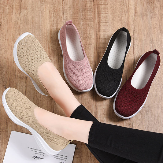 Women's Slip-on Oversized Flat Breathable Lightweight Low-cut Casual Shoes