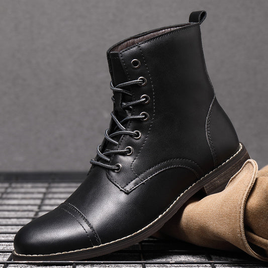 Men's Versatile Genuine Plus Size Martin Leather Shoes