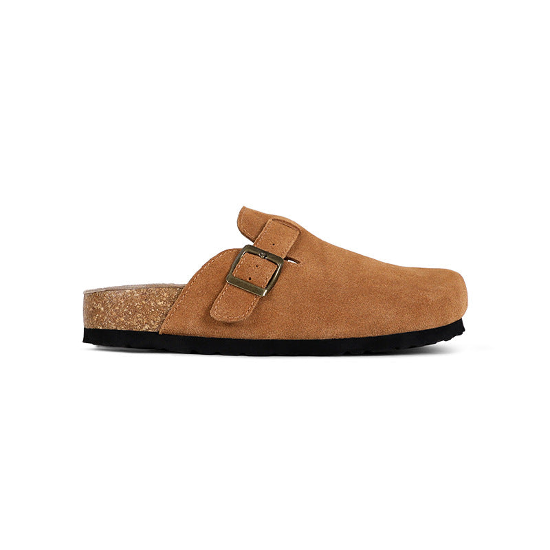 Women's Waterproof Cowhide Version Spring Toe Cap Sandals