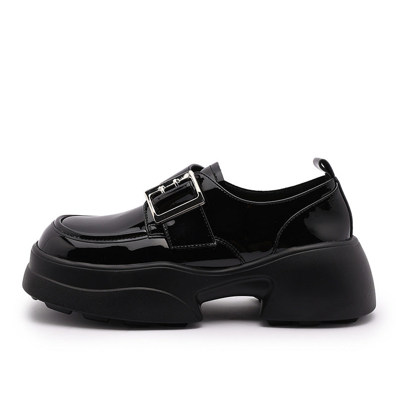 Women's British Glossy Muffin Soft Big Toe Loafers