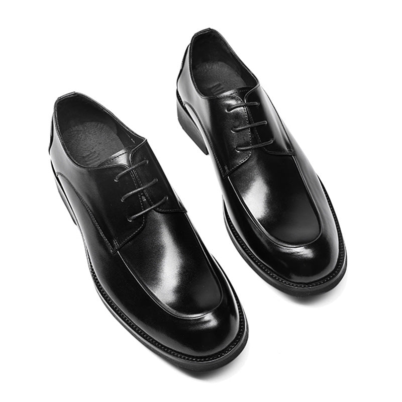 Men's Toe Round First Layer Cowhide Comfortable Leather Shoes