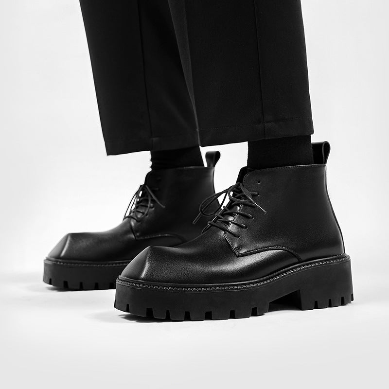 Men's British Style Thick Bottom Height Increasing Boots