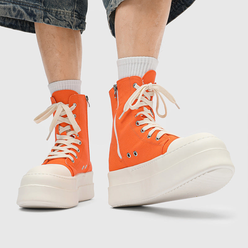 Women's & Men's American High-grade Side Zipper Increased Lovers Sneakers