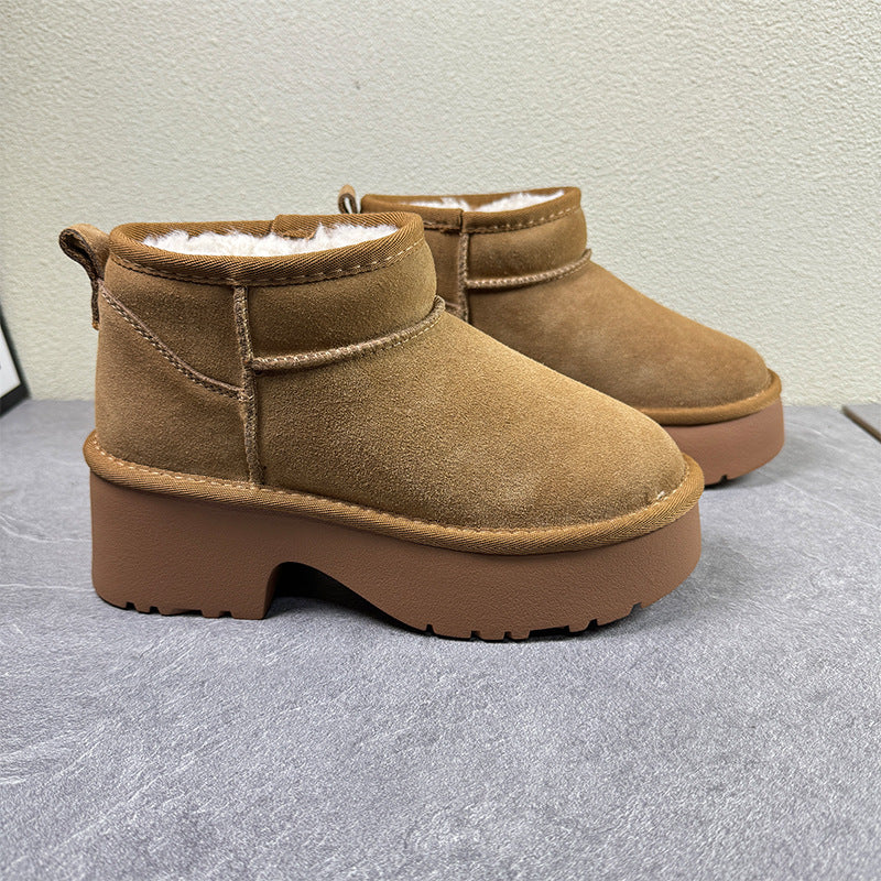 Women's Winter Thick Fleece Warm Genuine Fluffy Snow Boots