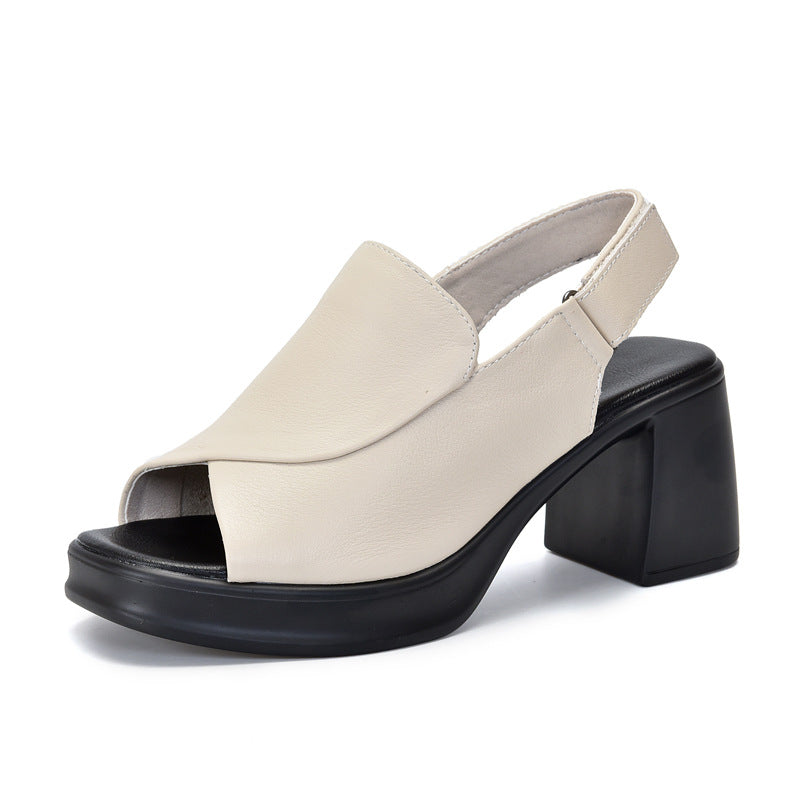 Women's Of Matching Peep Toe Genuine Cowhide Heels