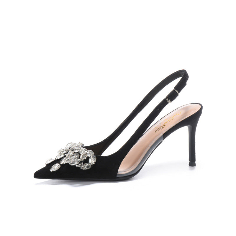 Stiletto Pointed Toe Cap Back Empty Heels