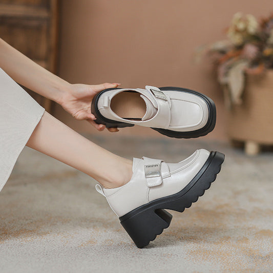 Women's & Men's Insole Spring Thick-soled Hook Loop Fastener Men's Shoes