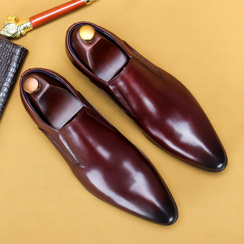 Men's Formal Business First Layer Cowhide Breathable Leather Shoes