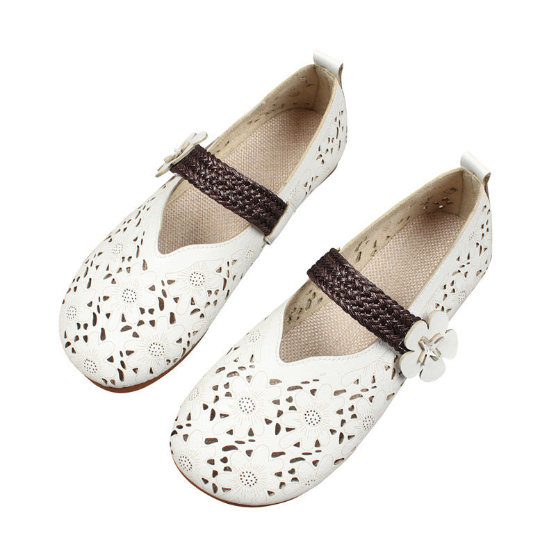 Women's Artistic Retro Flat Round Toe Hole Sandals