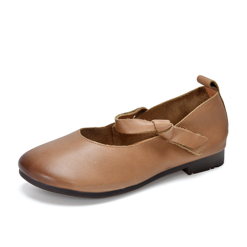 Women's & Men's Autumn Square Toe Flat Retro Soft Women's Shoes