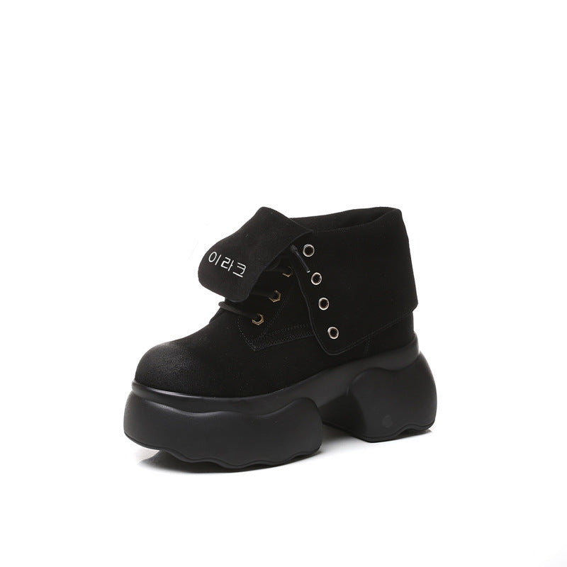 Women's Increasing Martin Autumn Genuine Retro Thick Casual Shoes