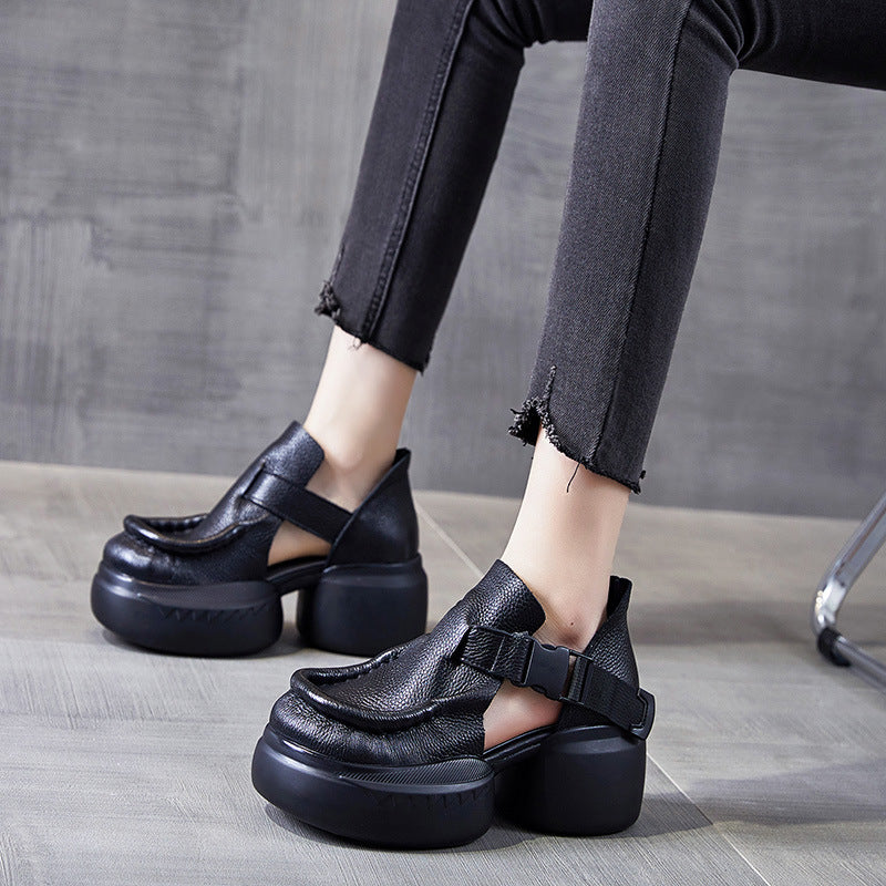 Women's High Summer Genuine Retro Handmade Platform Heels