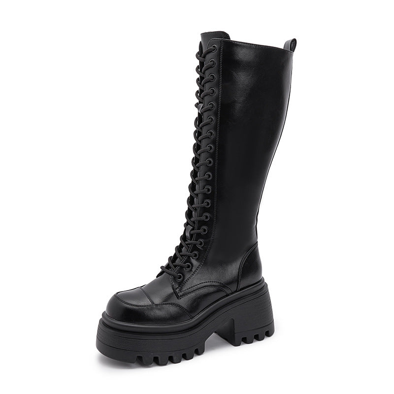 Women's Thick Bottom Knight Hidden Elevator Knee-high Boots