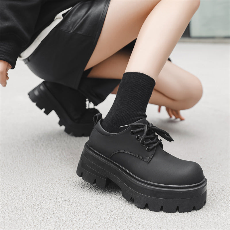 Men's Small Square Toe High-grade Summer Breathable Black Leather Shoes